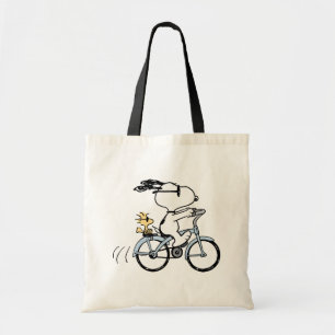 Bolsa Tote Amendoins   Snoopy & Woodstock Bicicleta