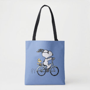 Bolsa Tote Amendoins Snoopy & Woodstock Bicicleta