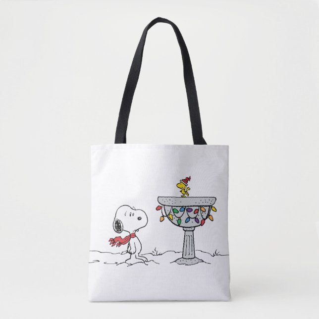 Bolsa Tote Amendoins | Snoopy & Woodstock congelado (Frente)