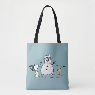 Bolsa Tote Amendoins Snoopy & Woodstock Construir Um Neve