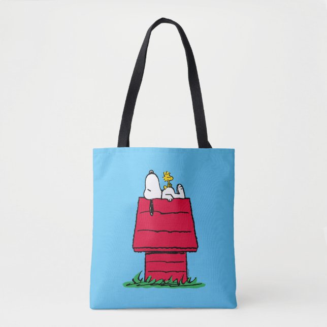 Bolsa Tote Amendoins | Snoopy & Woodstock Doghouse (Frente)