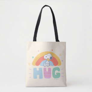Bolsa Tote Amendoins   Snoopy & Woodstock Hug