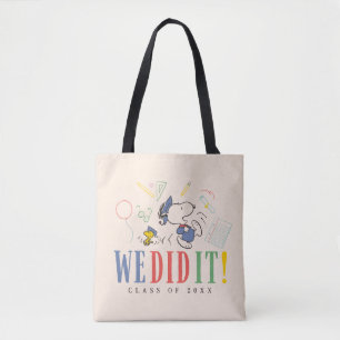 Bolsa Tote Amendoins Snoopy Woodstock Nós Conseguimos Diploma