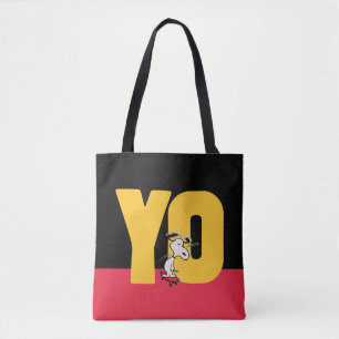 Bolsa Tote Amendoins   Snoopy YO Skateboard