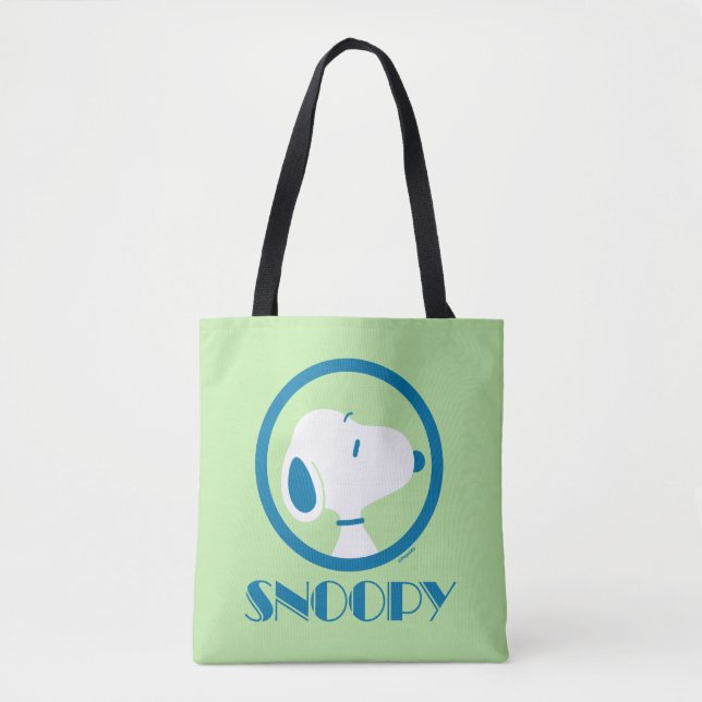 Bolsa Tote Amendoins | Sonhos De Deco Azul De Snoopy (Frente)