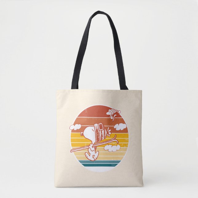 Bolsa Tote Amendoins | Triagem de Esqui de Snoopy & Woodstock (Frente)