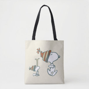 Bolsa Tote Amendoins Triagem de Esqui de Snoopy & Woodstock