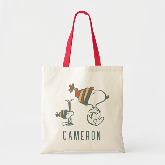 Bolsa Tote Amendoins | Triagem de Esqui de Snoopy & Woodstock (Frente)