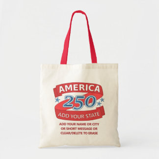 Bolsa Tote América 250 Adicione Estado Vermelho Branco Azul A