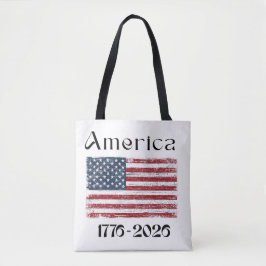 Bolsa Tote America Flag 1776 to 2026 USA 250th Anniversary 