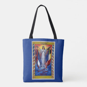 Bolsa Tote América Patriótica Vintage, Paz Justiça Liberdade