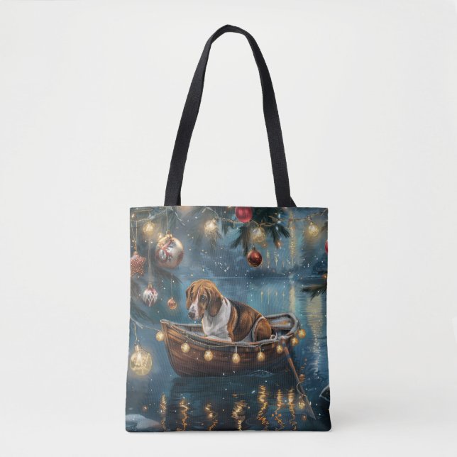 Bolsa Tote American English Foxhound Christmas Fesyage Voyage (Frente)