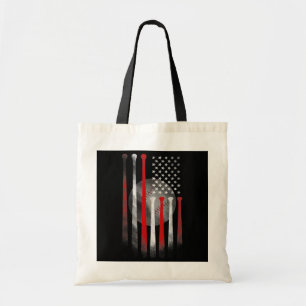 Bolsa Tote American Flag Vintage Baseball Flag Pai Mãe Tee