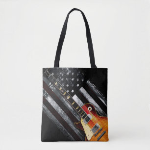 Bolsa Tote American Flag Vintage Electric Guitar