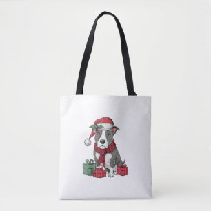 Bolsa Tote American Pit Bull Terrier Dog Fatos de Natal Sa