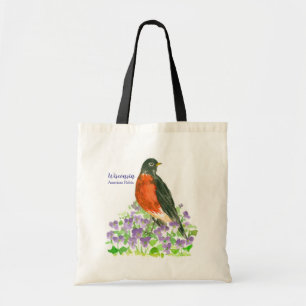 Bolsa Tote American Robin Wisconsin State Bird