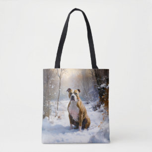 Bolsa Tote American Staffordshire Deixe Nevar Natal