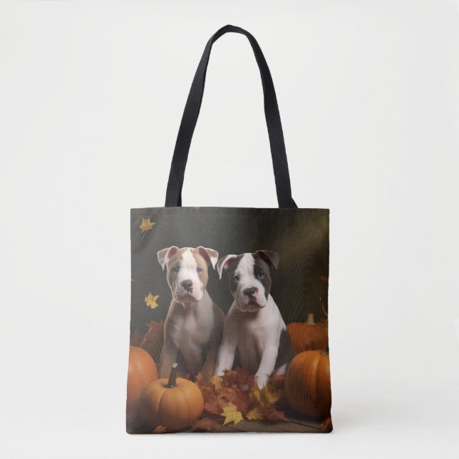 Bolsa Tote American Staffordshire Puppy Autumn Delight (Frente)