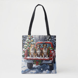 Bolsa Tote American Staffordshire Terrier Natal Caminhão Verm