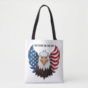 Bolsa Tote American USA Eagle Flag