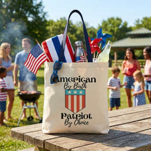 Bolsa Tote Americano de Nascimento Patriota por Escolha Retro