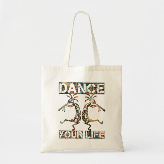 Bolsa Tote Americanos nativos Kokopelli - Dance sua vida 1 (Frente)