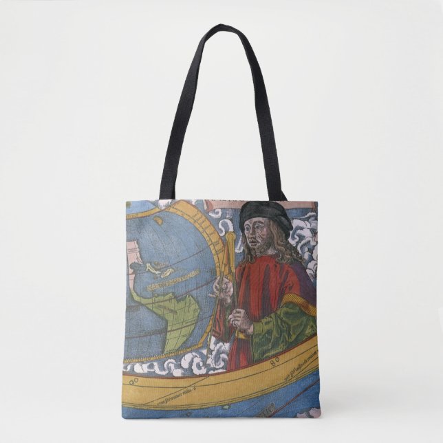 Bolsa Tote Amerigo Vespucci Explorador em um Mapa das América (Frente)