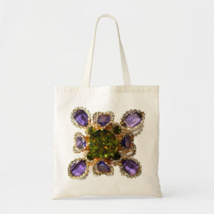 Bolsa Tote Ametista, Diamantes, Artesanais, Emeralds