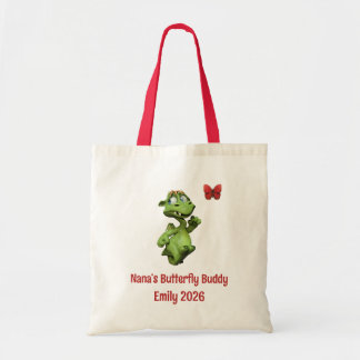Bolsa Tote Amiga Borboleta da Nana Nome Personalizado da Meni
