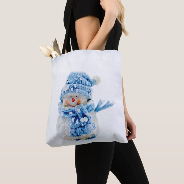 Bolsa Tote Amigo Congelado em Azul (Close Up)