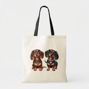 Bolsa Tote Amigos bonitos de dachshund