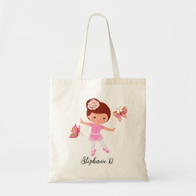Bolsa Tote Amigos da Borboleta balé Tutu Ballerina Girl (Frente)