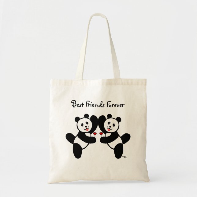 Bolsa Tote Amigos da panda de BFF (Frente)