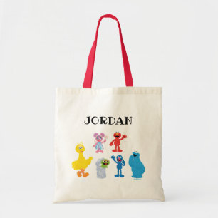 Bolsa Tote Amigos da Rua Sésamo Quadro Preto Arco-íris Aniver