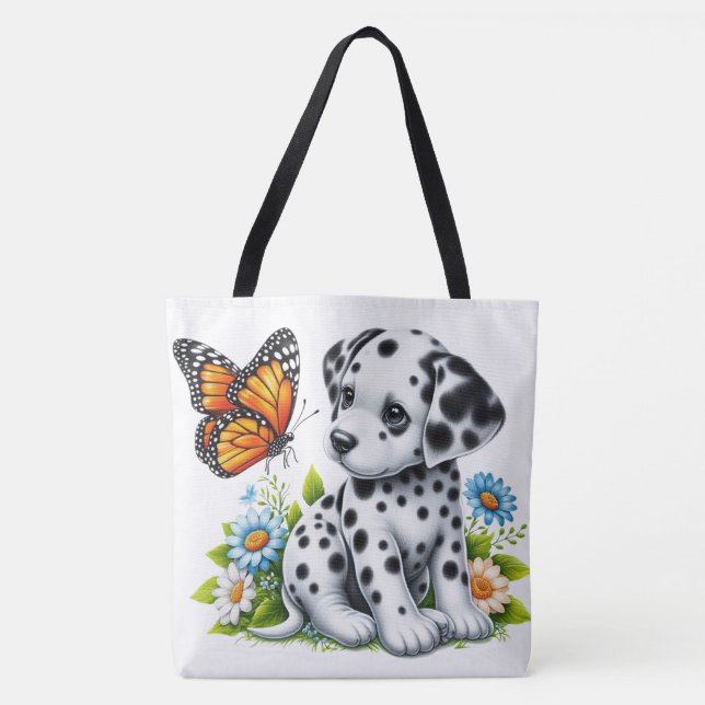 Bolsa Tote Amigos daltáticos/borboletas (Frente)