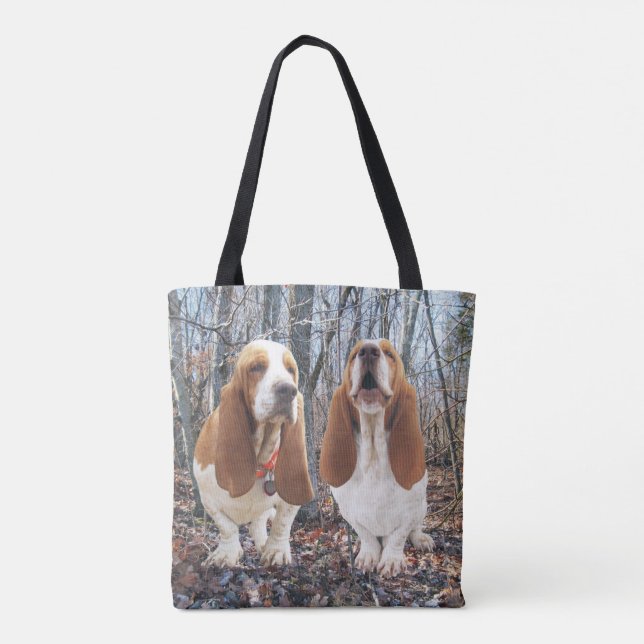 Bolsa Tote Amigos de Basset Hound (Verso)