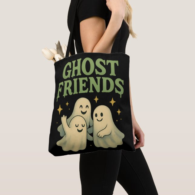 Bolsa Tote Amigos Fantasmas - Preto (Close Up)