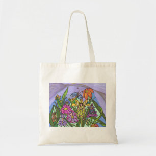 Bolsa Tote Amigos feericamente entre as flores