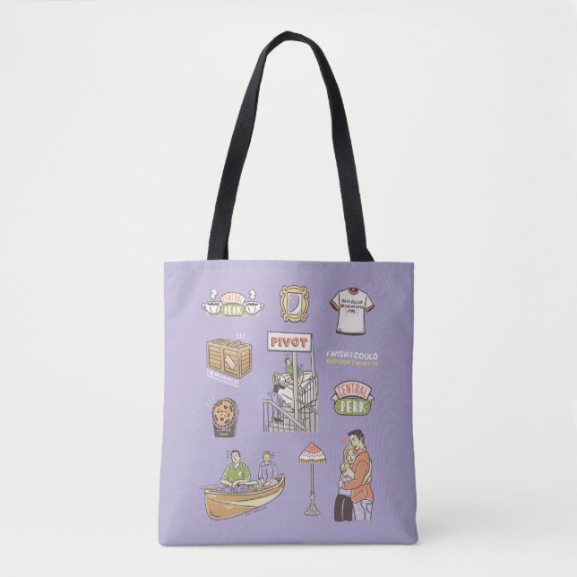Bolsa Tote AMIGOS™ | Ícones de desenho animado (Frente)