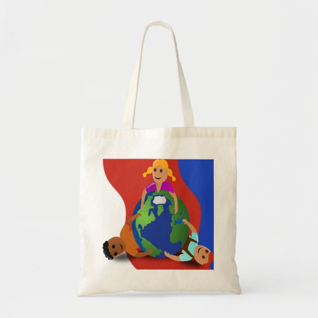 Bolsa Tote Amigos no Mundo - (Frente)