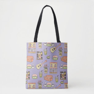 Bolsa Tote AMIGOS™   Padrão de Ícone Roxo