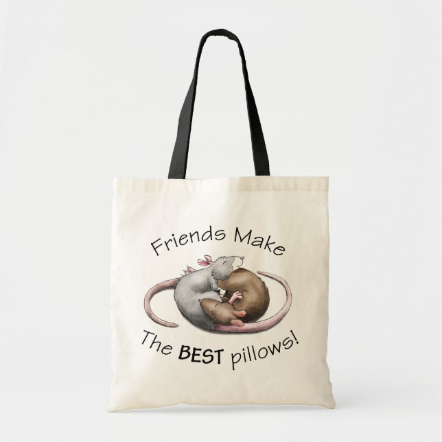 Bolsa Tote Amigos são os MELHORES travesseiros! - rato (Frente)