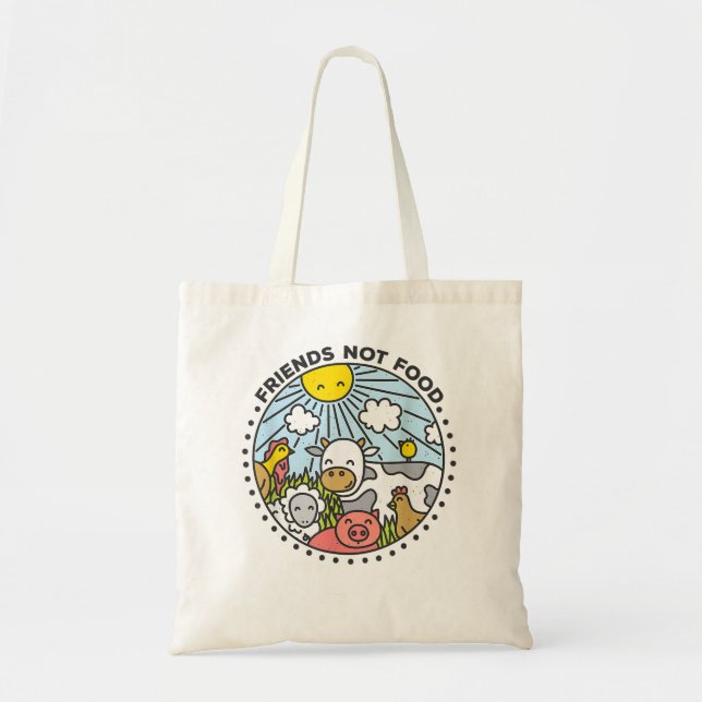 Bolsa Tote Amigos Vegan Sem Comida Veganismo Comida V (Frente)