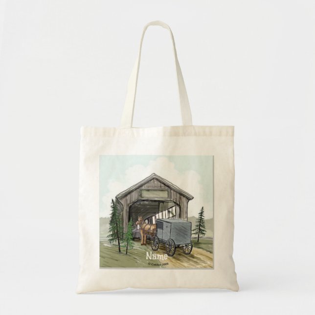 Bolsa Tote Amish Covered Bridge Tote Bag (Frente)