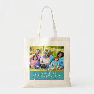 Bolsa Tote Amo-Te, Avó, Dia de as mães Personalizado De Fotog