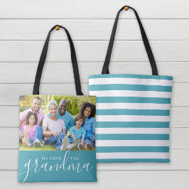Bolsa Tote Amo-Te, Avó, Dia de as mães Personalizado De Fotog