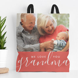 Bolsa Tote Amo-Te, Avó, Dia de as mães Personalizado De Fotog