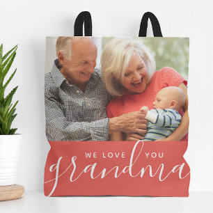 Bolsa Tote Amo-Te, Avó, Dia de as mães Personalizado De Fotog