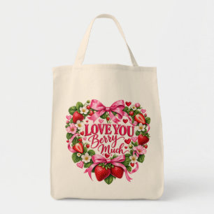 Bolsa Tote Amo Você Muito Morango Compras