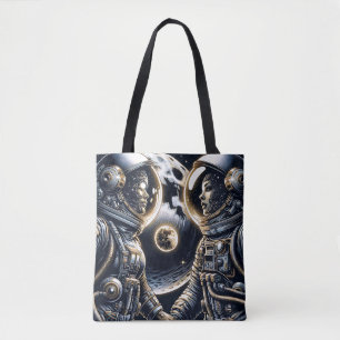 Bolsa Tote Amo Você para a Lua e de Volta   Astronautas